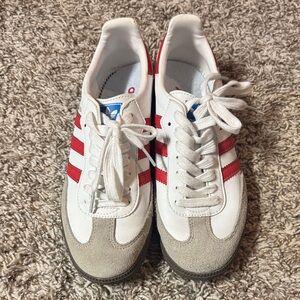 Adidas Samba White and Red Sneakers